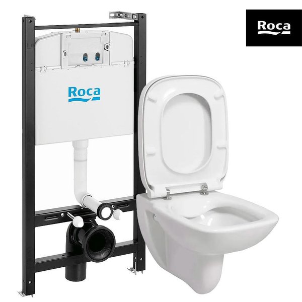 Комплект стенна тоалетна Debba Square+ Active | ROCA 3в1